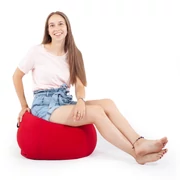 Kép 2/2 - Piros Babzsák Puff Huzat