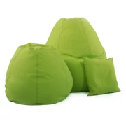 Kép 2/3 - Fűzöld Gyerek Babzsákfotel Szett