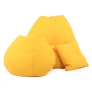 Kép 2/3 - Sárga Gyerek Babzsákfotel Szett