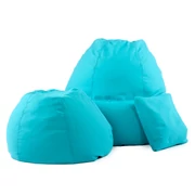 Kép 2/3 - Türkiz Gyerek Babzsákfotel Szett