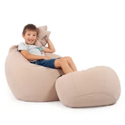 Kép 1/3 - Drapp Gyerek Babzsákfotel Szett