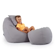 Kép 1/3 - Szürke Gyerek Babzsákfotel Szett