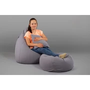 Kép 3/3 - Szürke Gyerek Babzsákfotel Szett