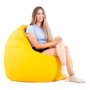 Kép 1/3 - Sárga XXL Babzsákfotel
