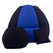 Kép 2/3 - Fekete - Kék ALL IN Bicolor XXL Babzsákfotel Garnitúra