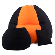 Kép 2/3 - Fekete - Narancs ALL IN Bicolor XXL Babzsákfotel Garnitúra