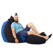 Kép 1/3 - Fekete - Kék ALL IN Bicolor XXL Babzsákfotel Garnitúra