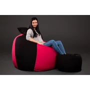 Kép 3/3 - Fekete - Magenta ALL IN Bicolor XXL Babzsákfotel Garnitúra