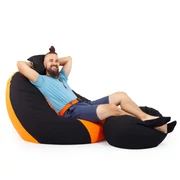 Kép 1/3 - Fekete - Narancs ALL IN Bicolor XXL Babzsákfotel Garnitúra Kép 1/3 - Fekete - Narancs ALL IN Bicolor XXL Babzsákfotel Garnitúra