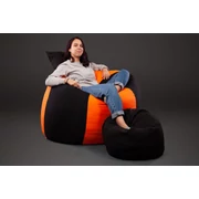 Kép 3/3 - Fekete - Narancs ALL IN Bicolor XXL Babzsákfotel Garnitúra
