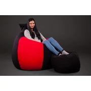 Kép 3/3 - Fekete - Piros ALL IN Bicolor XXL Babzsákfotel Garnitúra