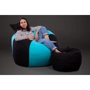 Kép 3/3 - Fekete - Türkiz ALL IN Bicolor XXL Babzsákfotel Garnitúra
