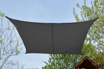 Szürke napvitorla 2,6*2,6m négyszög