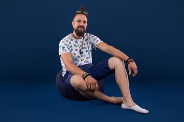 Navy babzsák puff