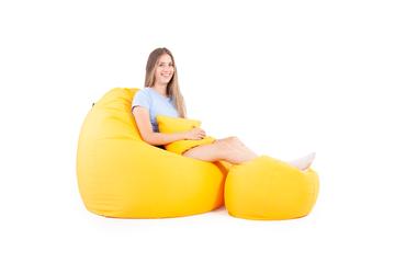 Sárga ALL IN XXL babzsákfotel garnitúra
