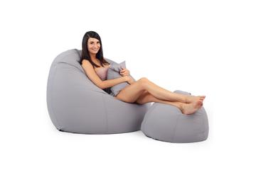 Szürke ALL IN XXL babzsákfotel garnitúra