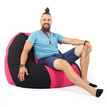 Fekete - Magenta Bicolor XXL Babzsákfotel
