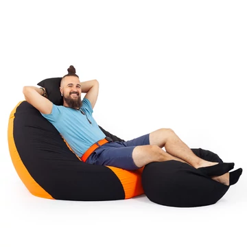 Fekete - Narancs ALL IN Bicolor XXL Babzsákfotel Garnitúra