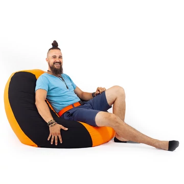 Fekete - Narancs ALL IN Bicolor XXL Babzsákfotel Garnitúra