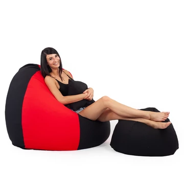 Fekete - Piros ALL IN Bicolor XXL Babzsákfotel Garnitúra