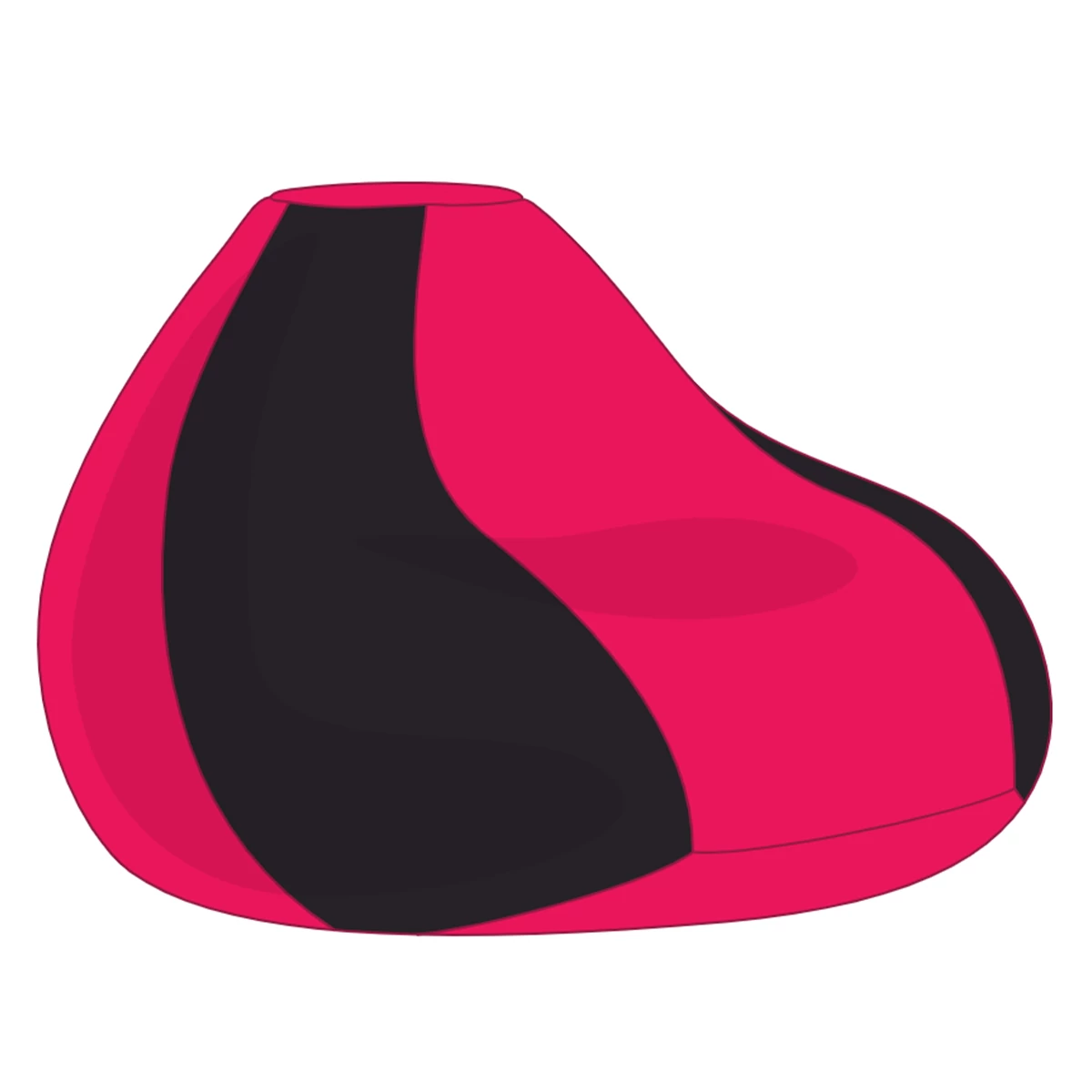 Fekete - Magenta Bicolor XXL Babzsákfotel Huzat