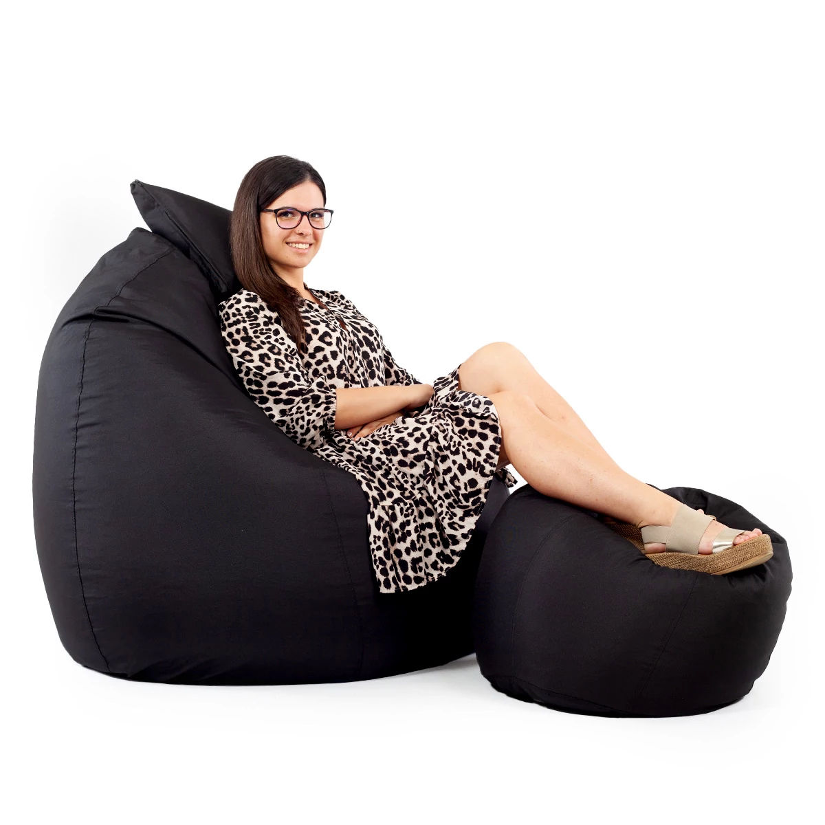 Fekete ALL IN Kültéri XXL Babzsákfotel Garnitúra